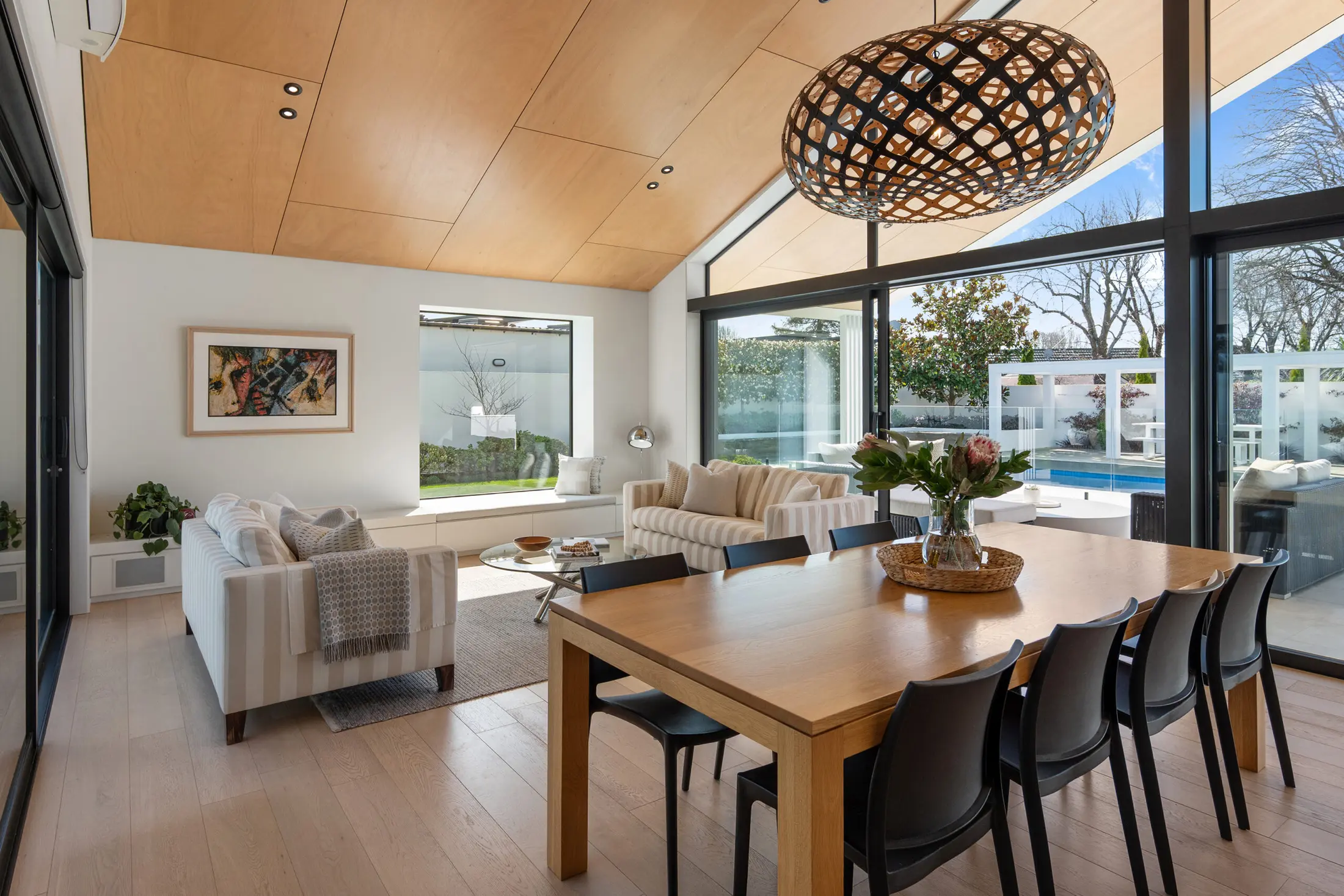 Open-plan dining and living room